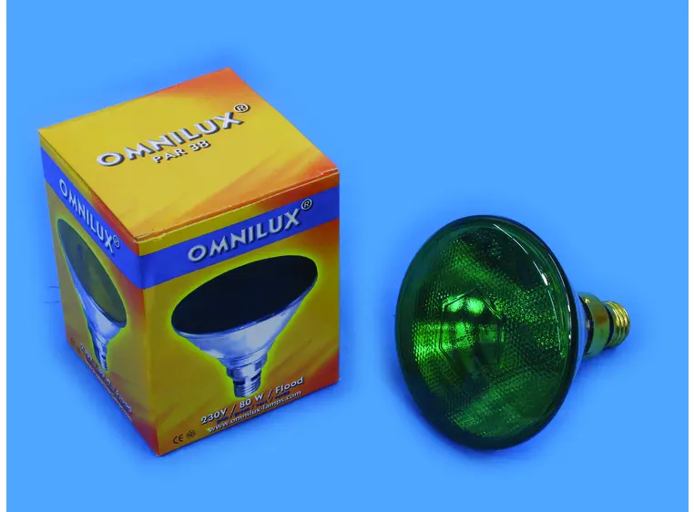 Omnilux PAR-38 230V/80W E-27 FL green 